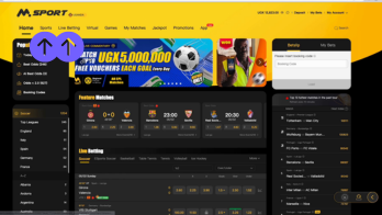 Go to the “Sports” Section of MSport Website. Go to the website and click on the “Sports” or “Live Betting” tab that can be found on the main menu. 